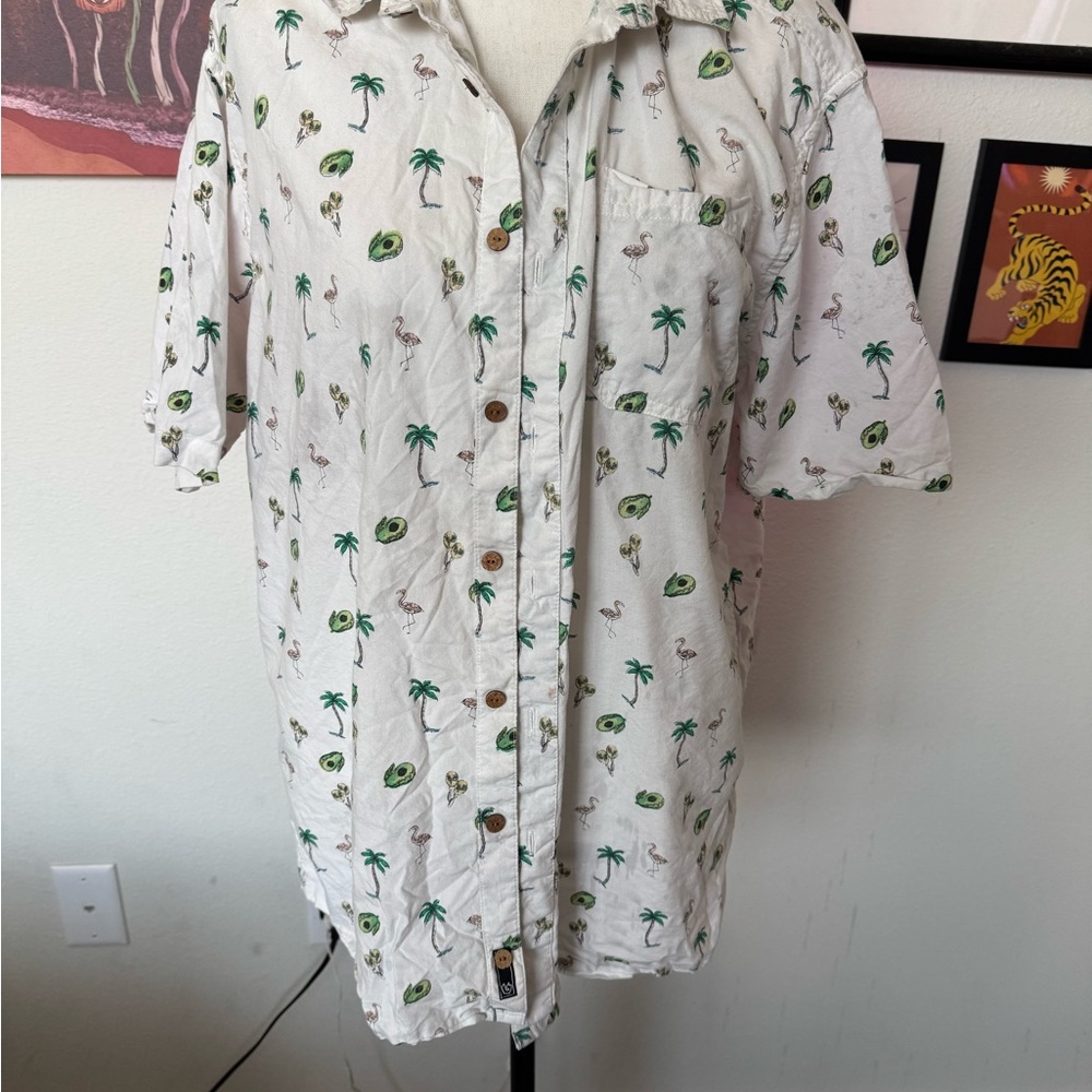Tropical Print Short Sleeve Shirt